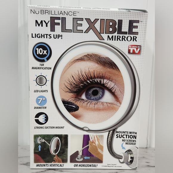 NIB NuBrilliance Flexible light up 10x mirror - Picture 1 of 5